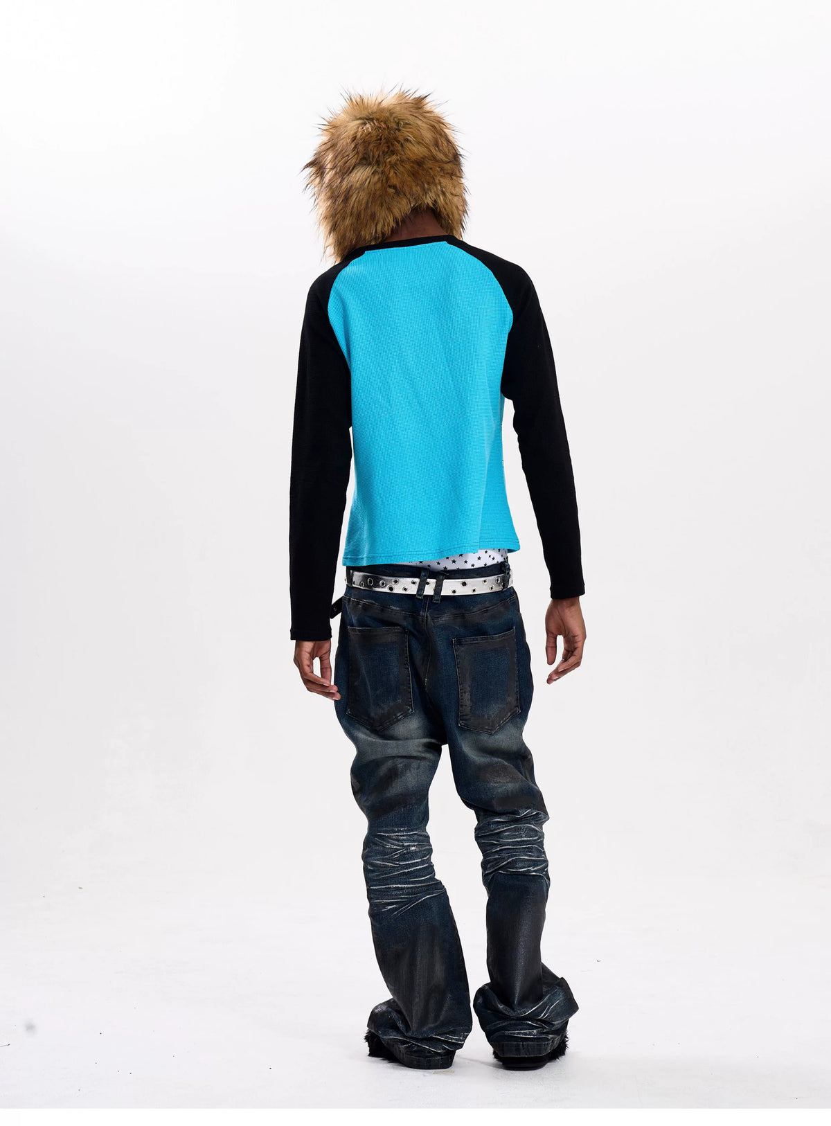 Fourth3ex Arrow Print Waffle Raglan Long Sleeve Tee - full back