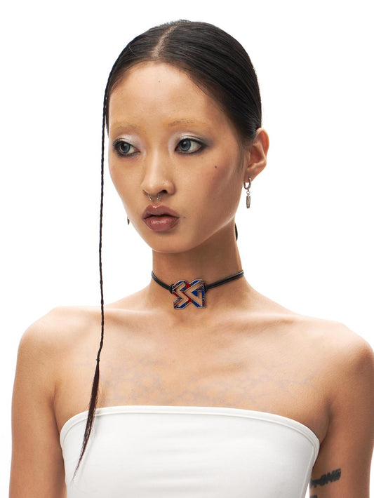 可調式肩帶英國國旗龐克短項鍊