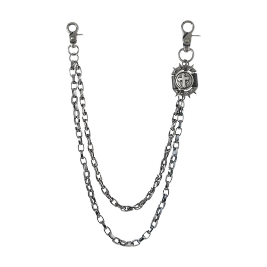 龐克十字架吊墜褲鏈