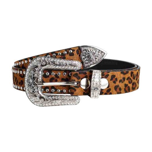 Y2K 巴洛克牛紋鉚釘皮帶