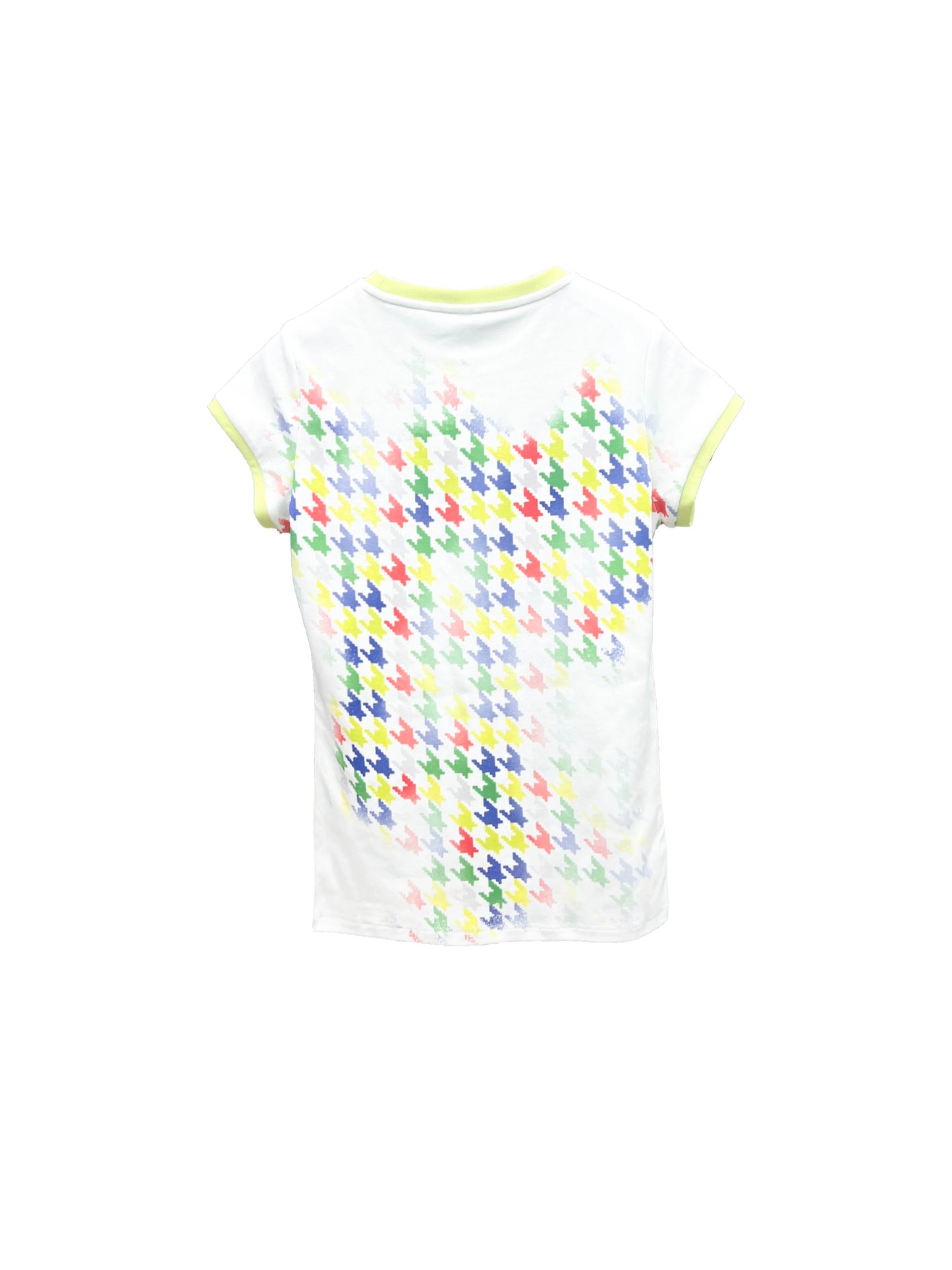 CHAI SS26 "Free" Houndstooth Sequin Tee - Deconstructed Contrast Embroidered Shirt