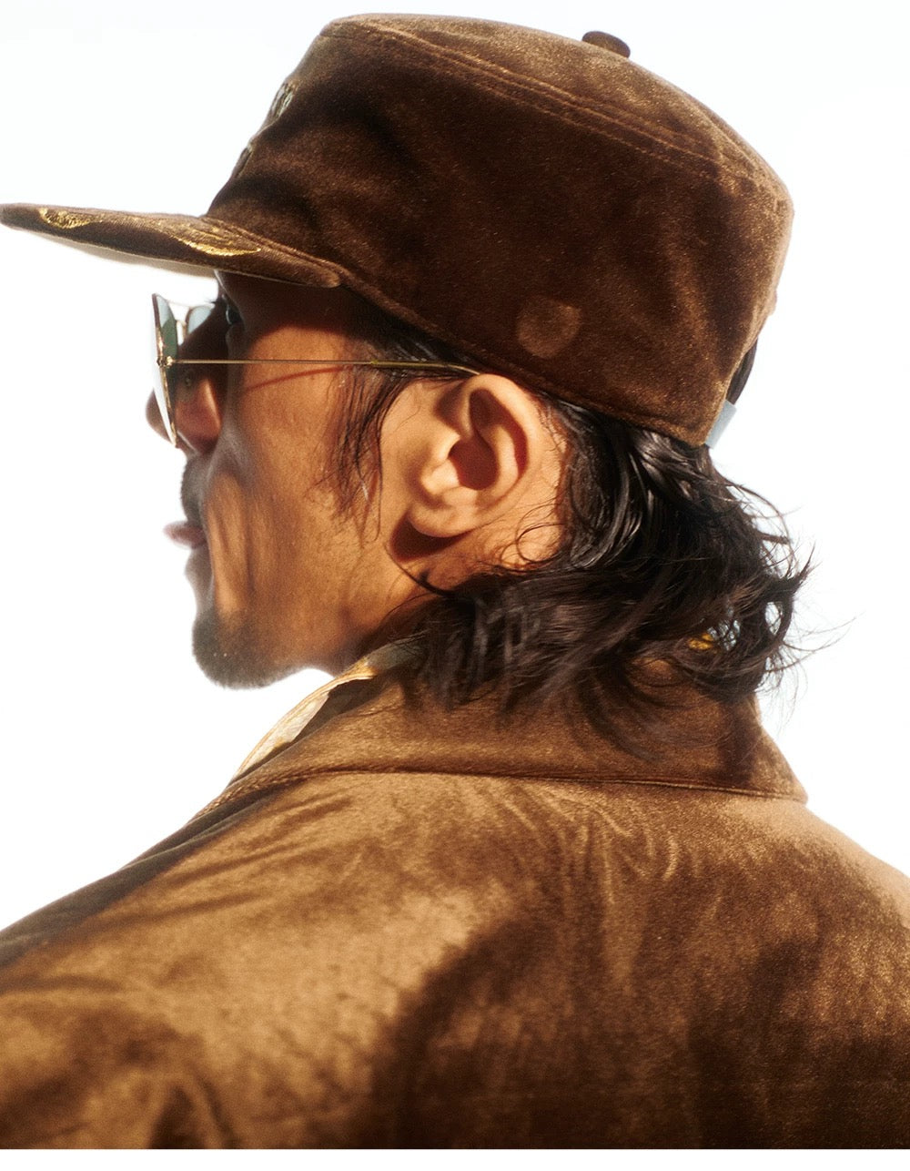 天鵝絨復古平簷棒球帽