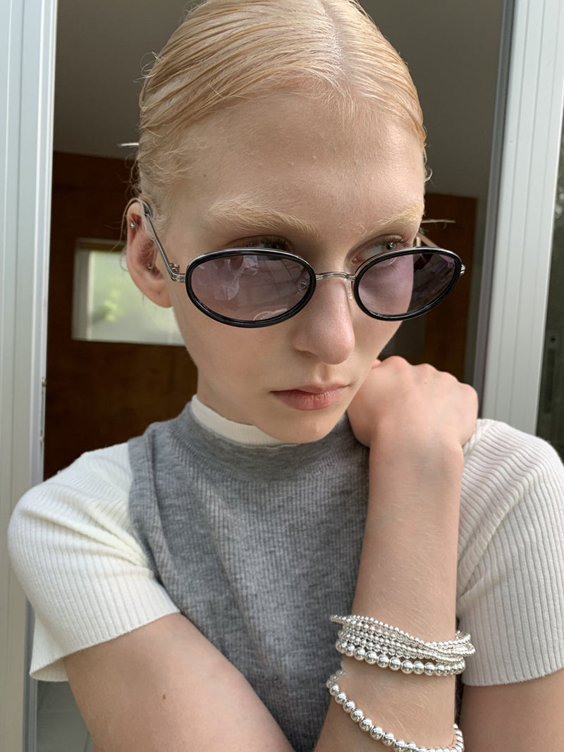 玳瑁色橢圓形長框太陽眼鏡