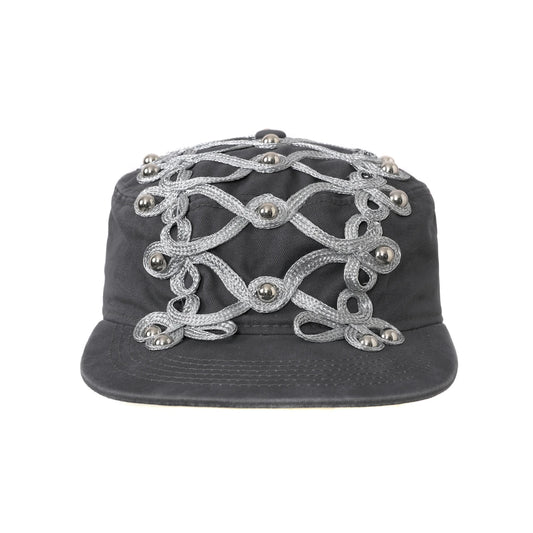 Studded Braided Cord Napoleon Cap - front