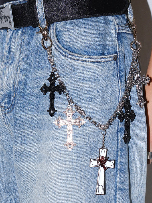 Gothic Metal Cross Waist Chain