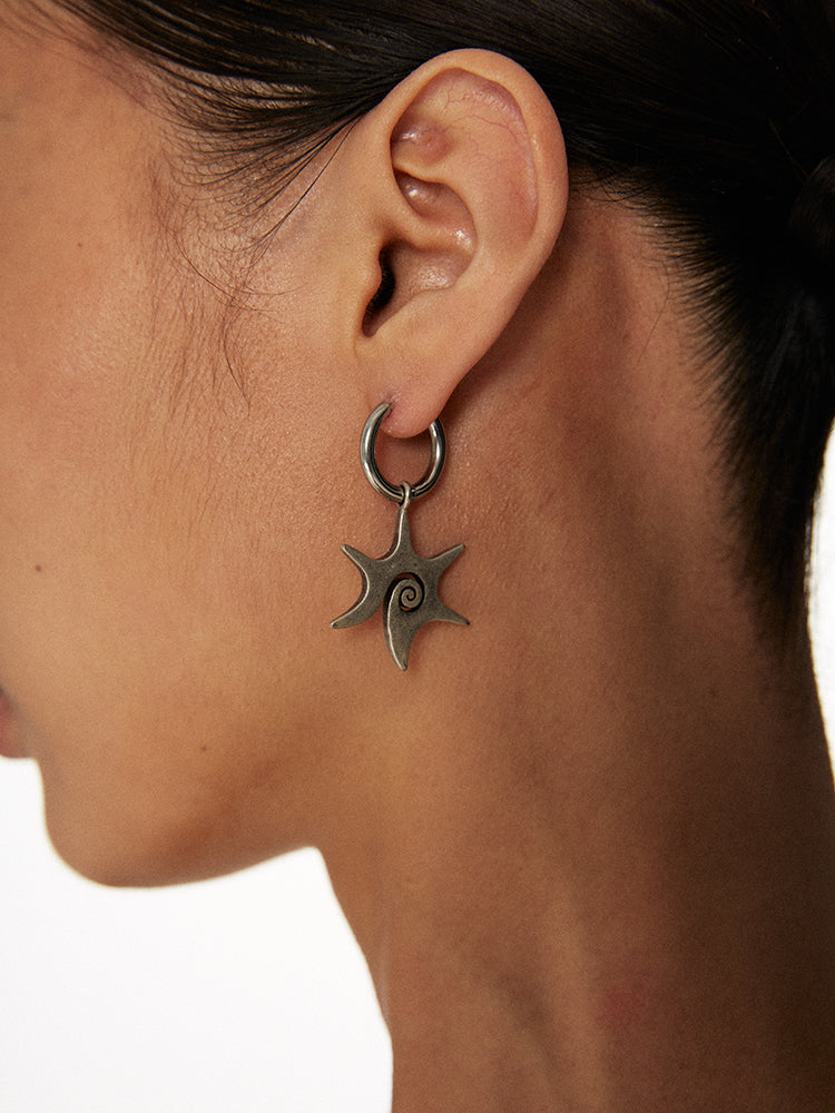 Vintage Distressed Star Vortex Earrings