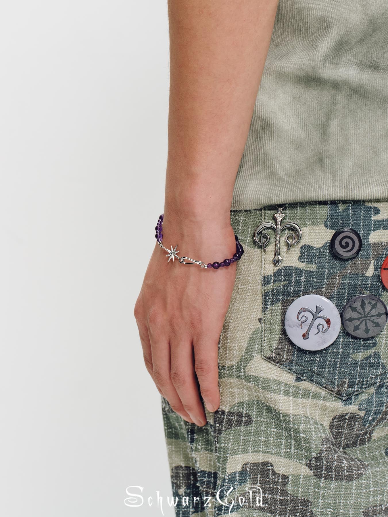 North Star Amethyst Beaded Bracelet