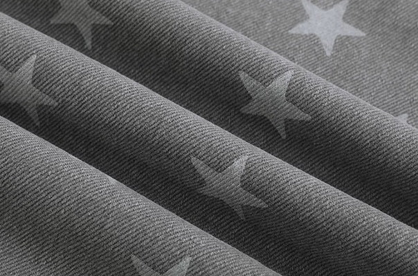 Star Stripe Flag Print Washed Wide Leg Pants - star print fabric close-up