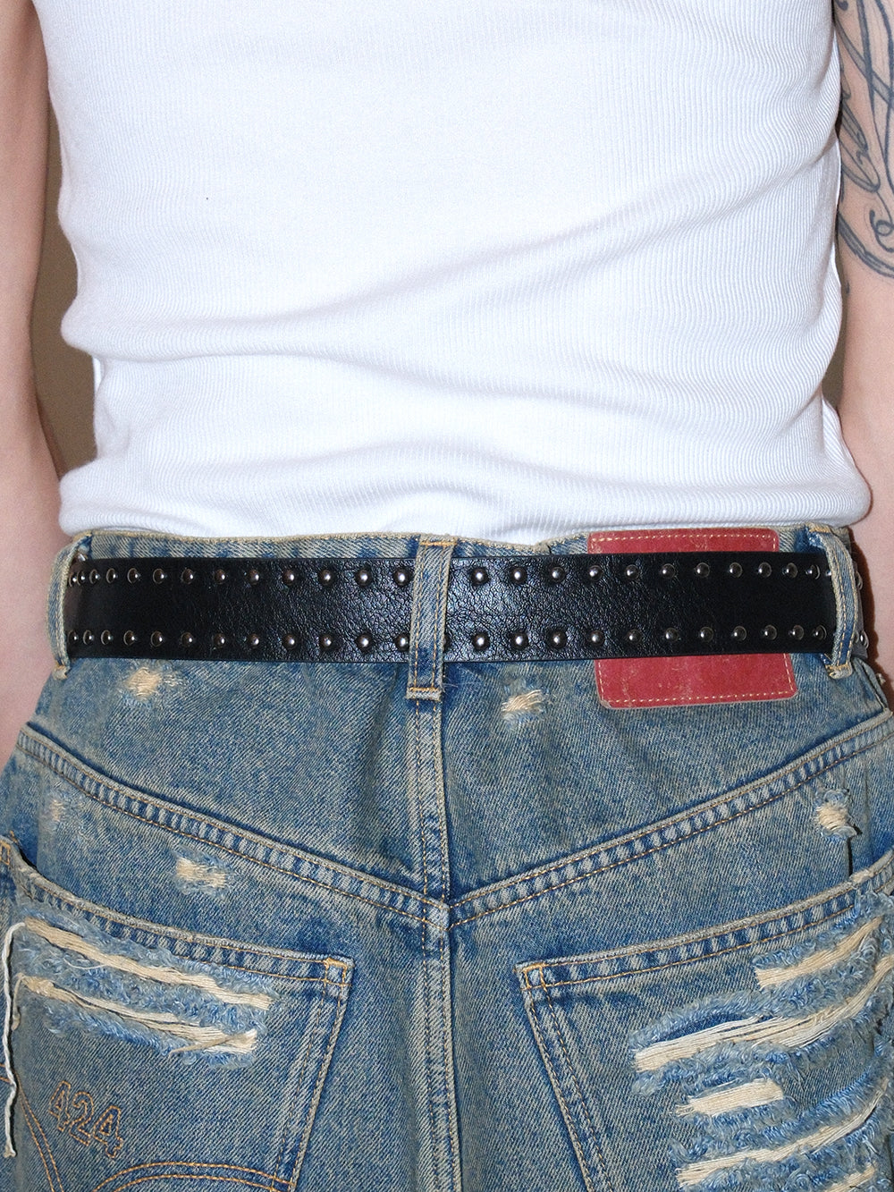 Y2K Vintage Skull Gothic Leather Belt