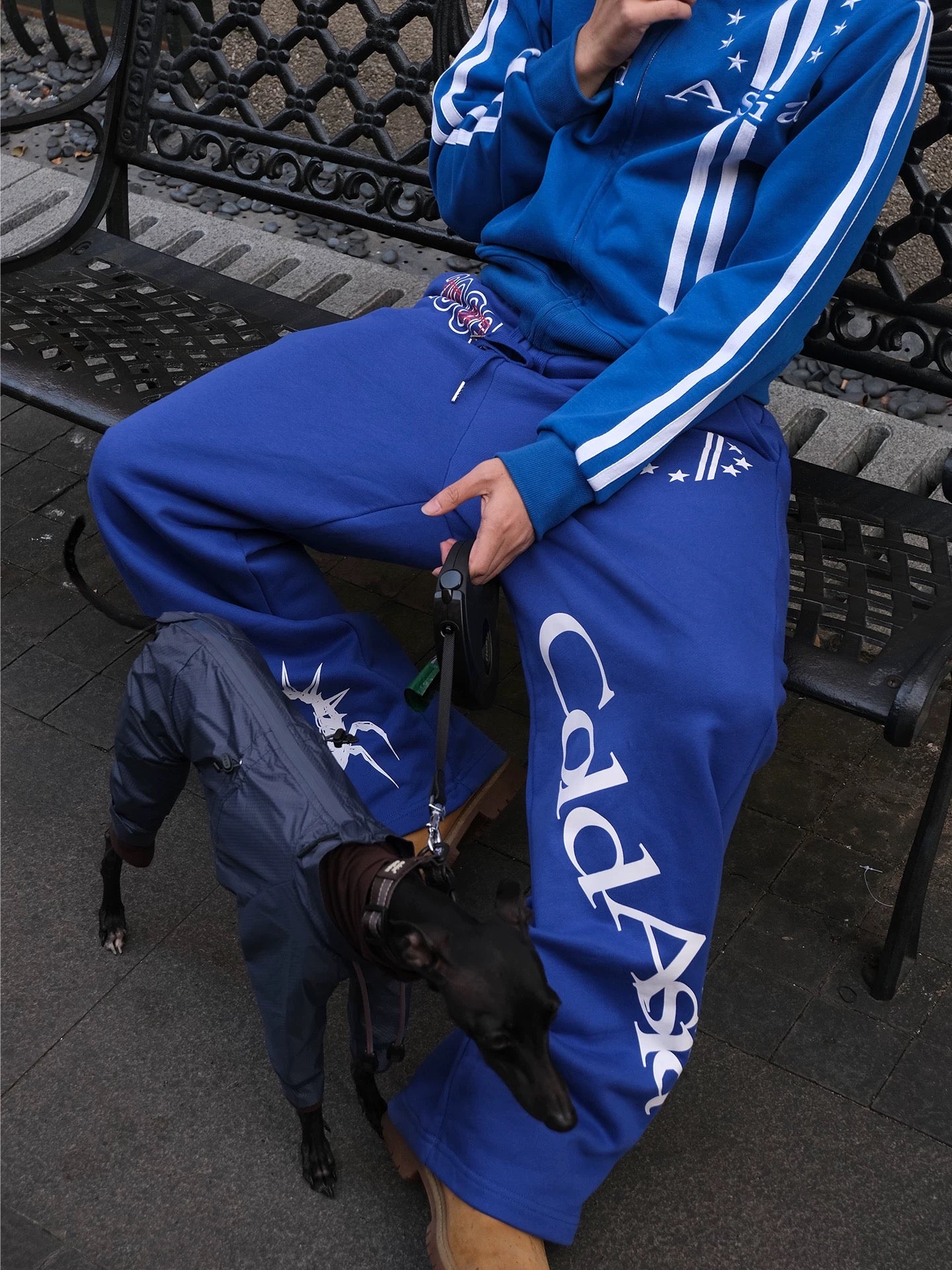 ColdAsia Blue Scorpion Print Loose Sweatpants