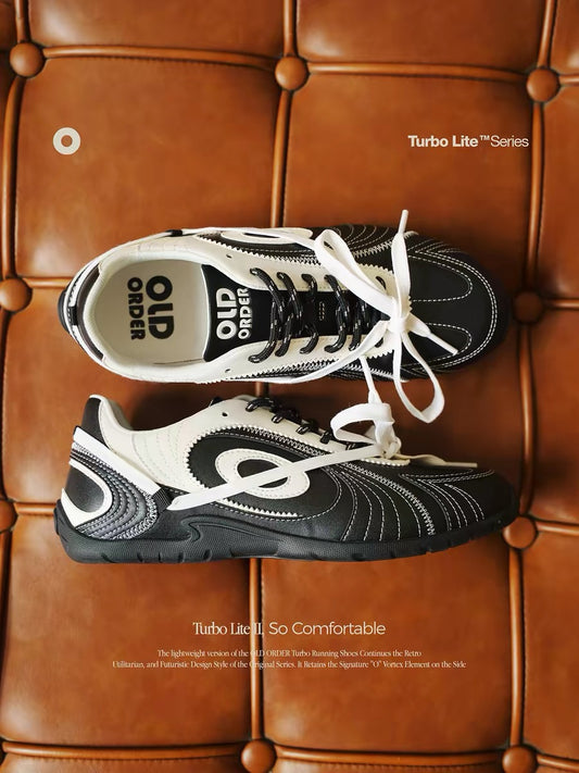 OLDORDER Turbine Lite Retro Black Sneakers - Summer Low-Profile Casual Shoes for Men/Women