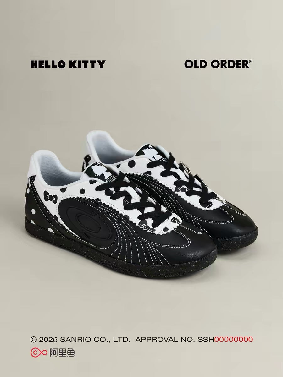 OLDORDER Turbine Lite "Kitty" Polka Dot Black Sneakers - Retro Low-Profile GAT Shoes