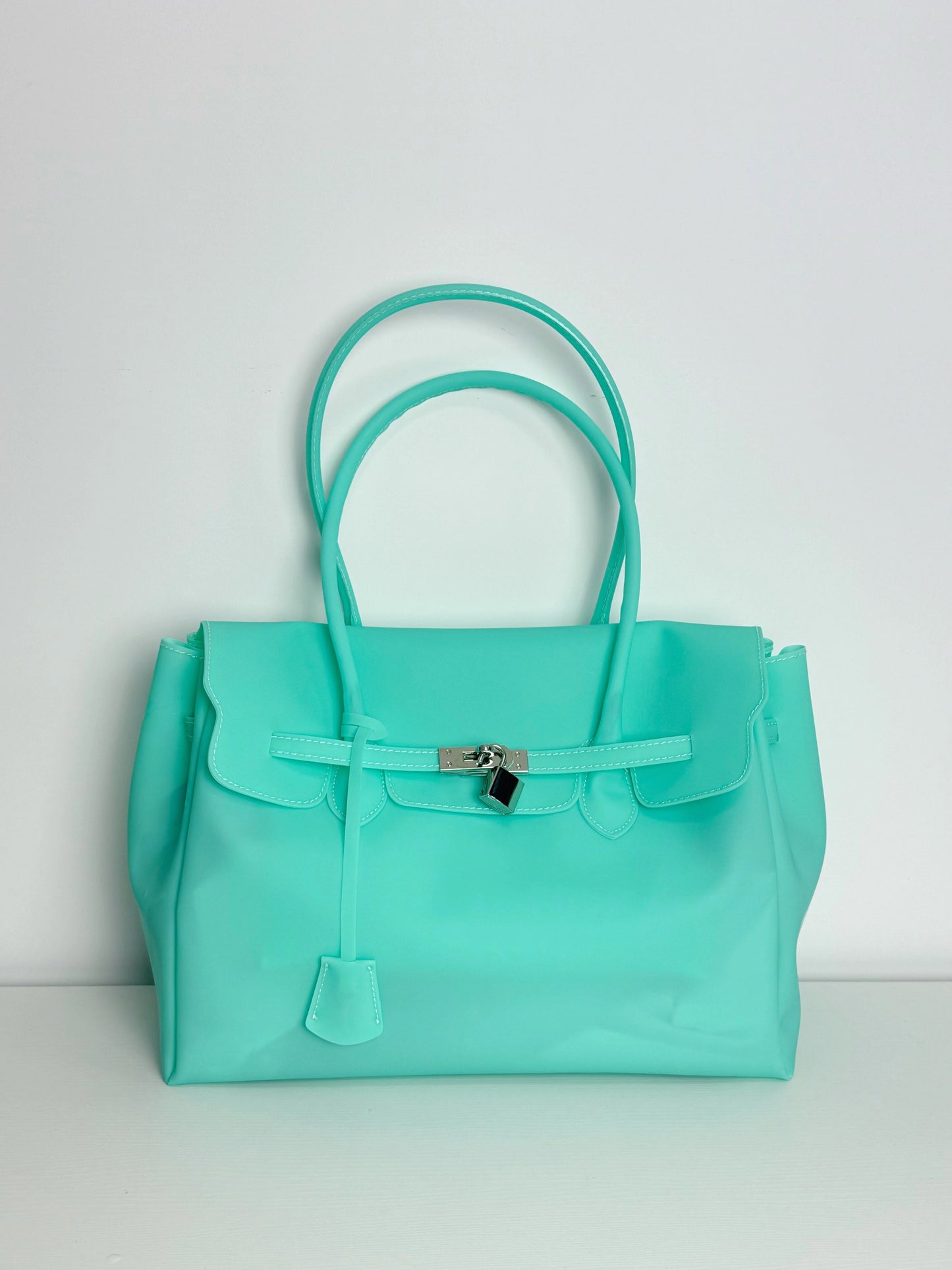 New Summer Jelly Firkin Shoulder Tote - Casual Clear Underarm Bag with Top-Handle
