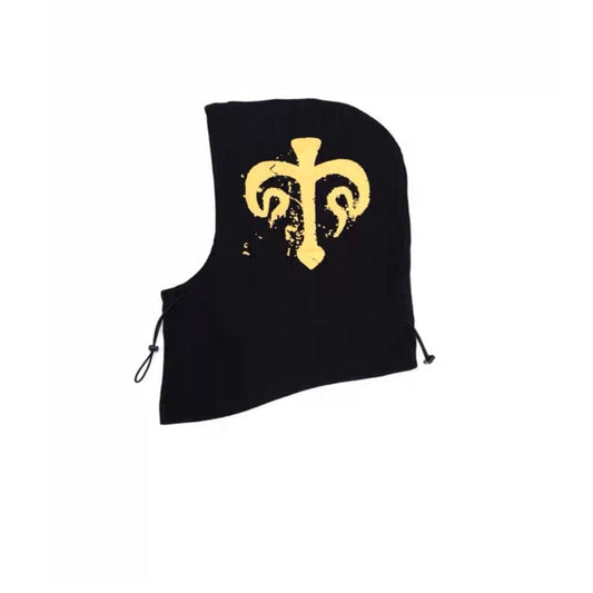 Lucky Symbol Print Contrast Balaclava