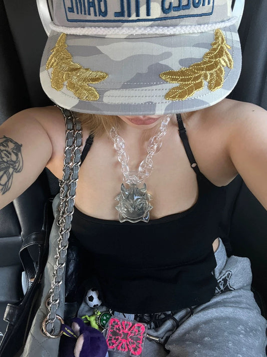 3D Resin Transparent Monster Pendant Necklace