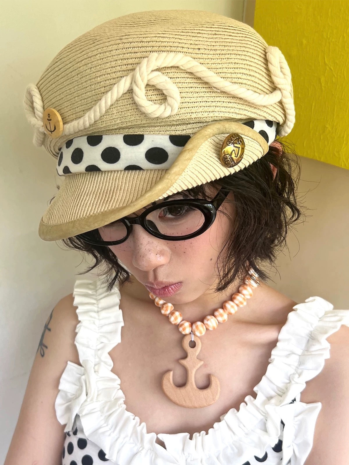 Doechii Inspired Polka Dot Straw Hat