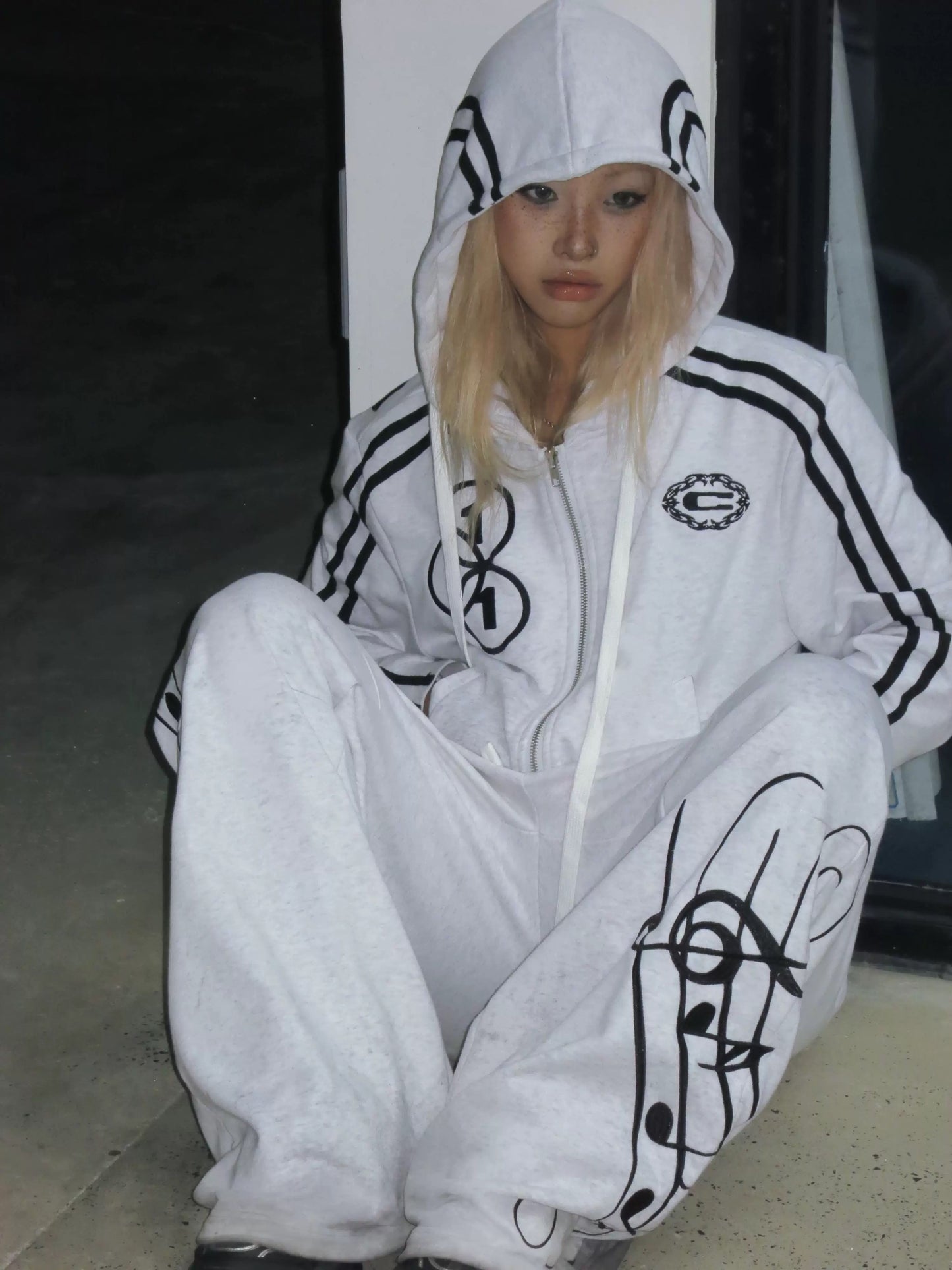 Music Note Embroidery Streetwear Sweatpants