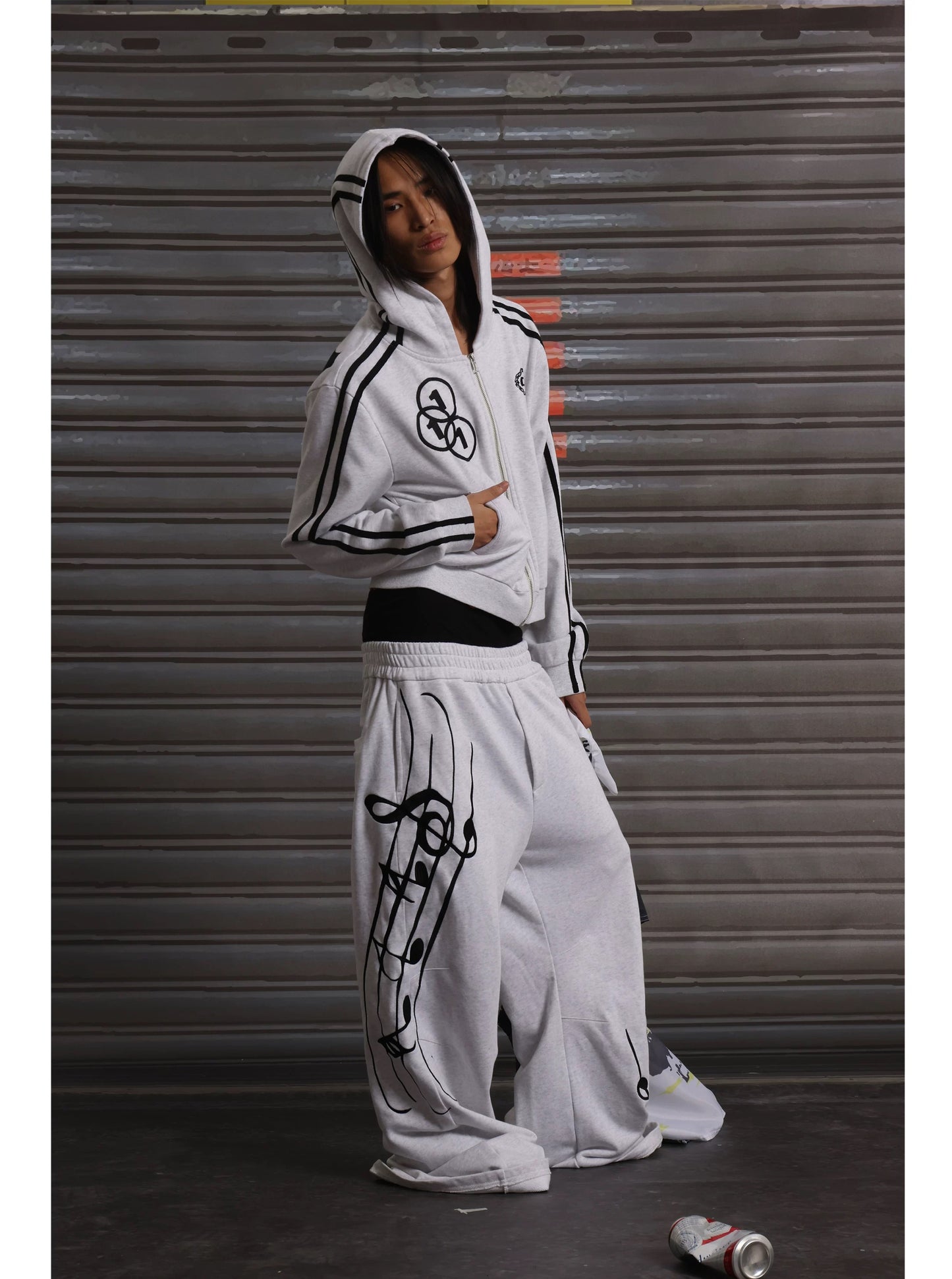 Music Note Embroidery Streetwear Sweatpants