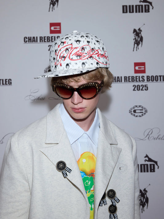 3D刺繡音樂印花皮革平頂帽