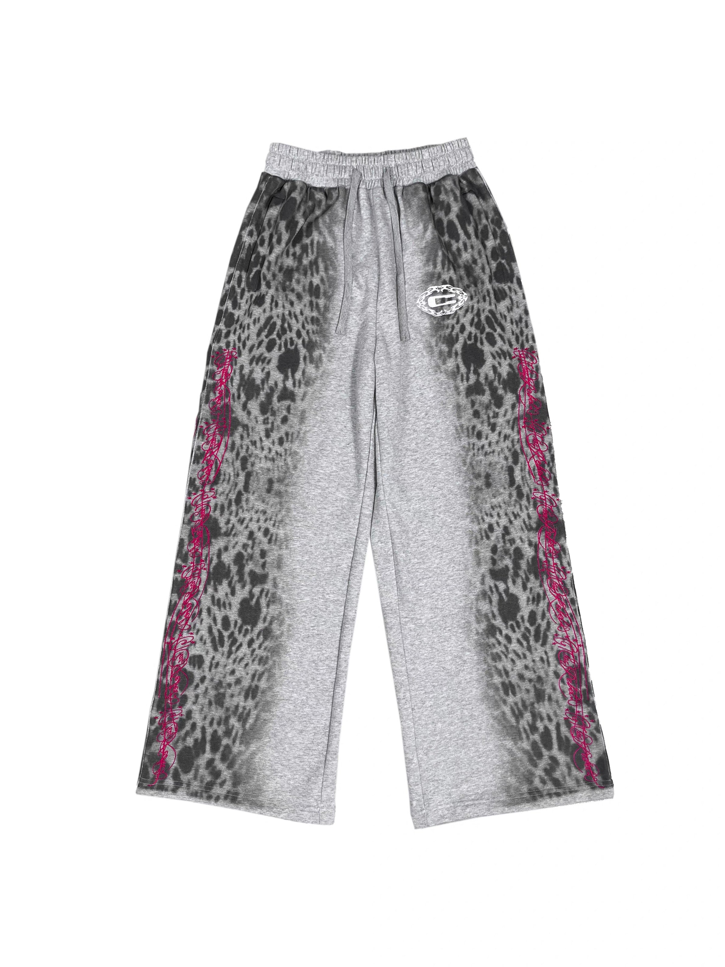 C Logo 豹紋星形刺繡運動褲
