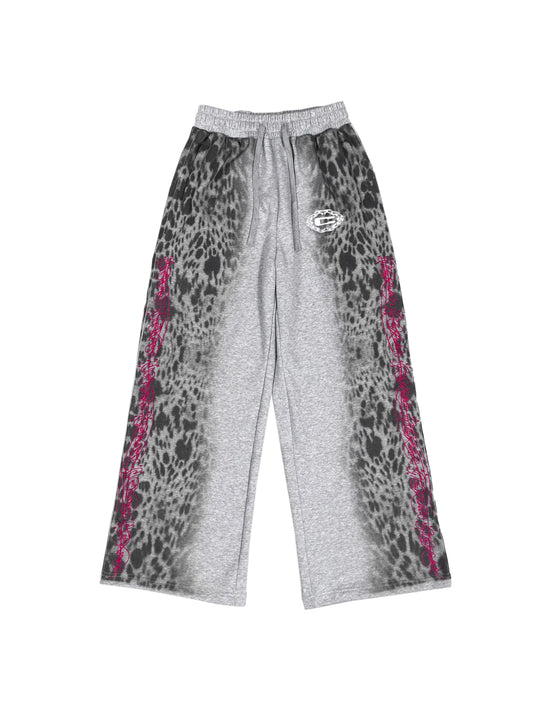C Logo 豹紋星形刺繡運動褲
