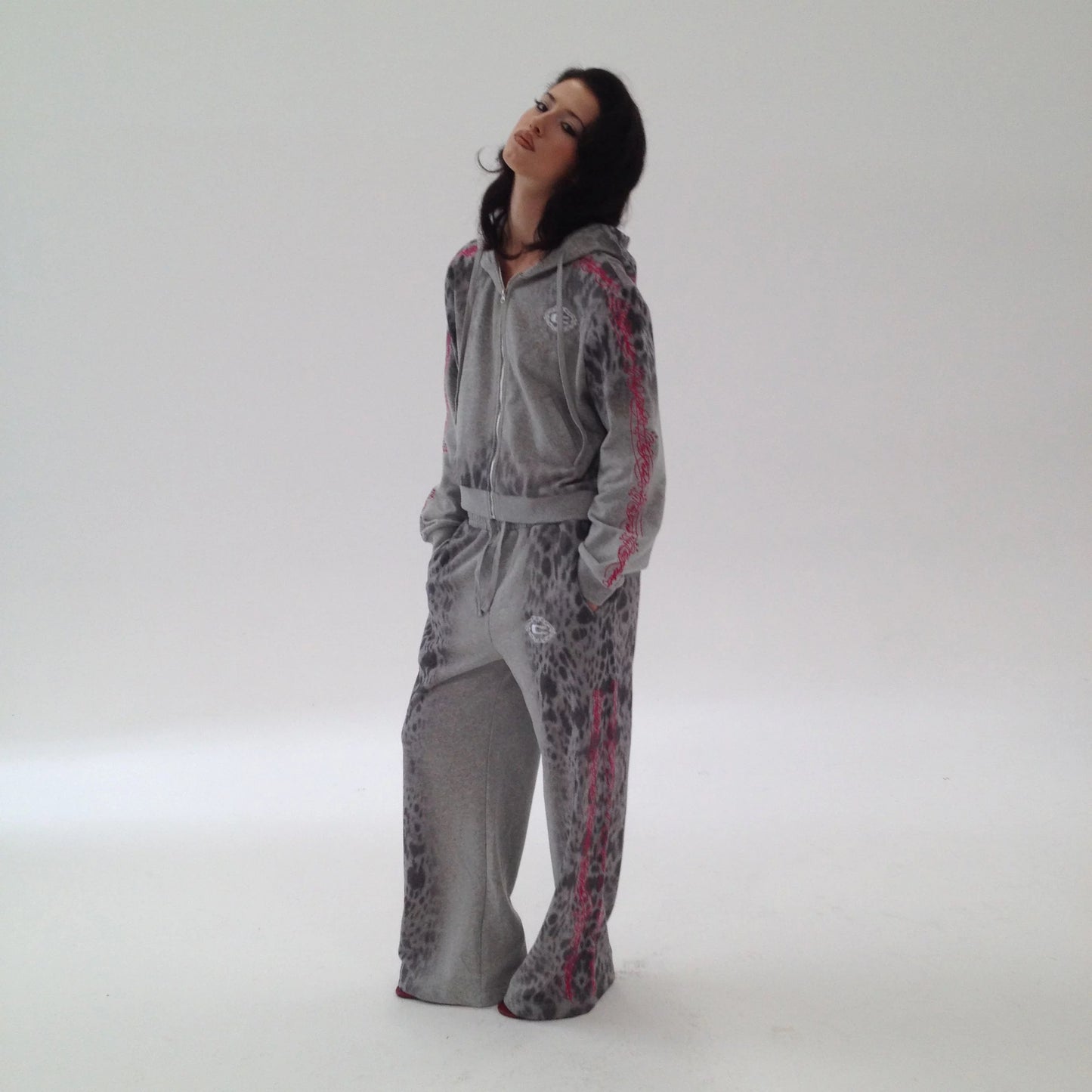 C Logo 豹紋星形刺繡夾克