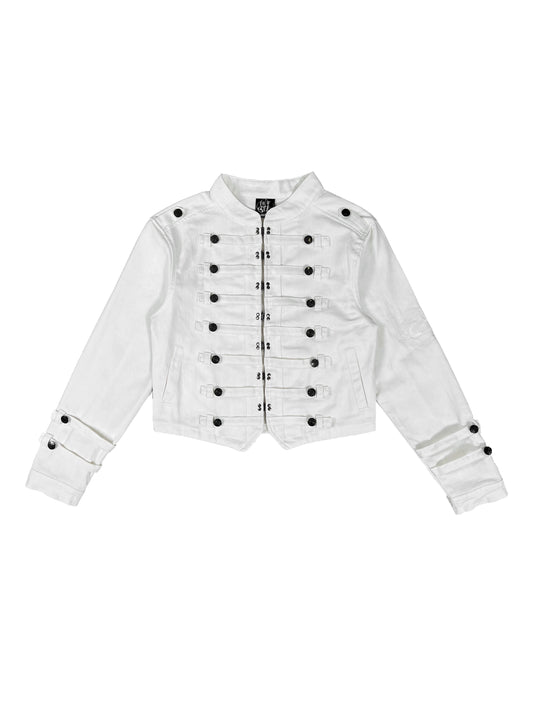 Royal Placket Cropped Cotton Jacket