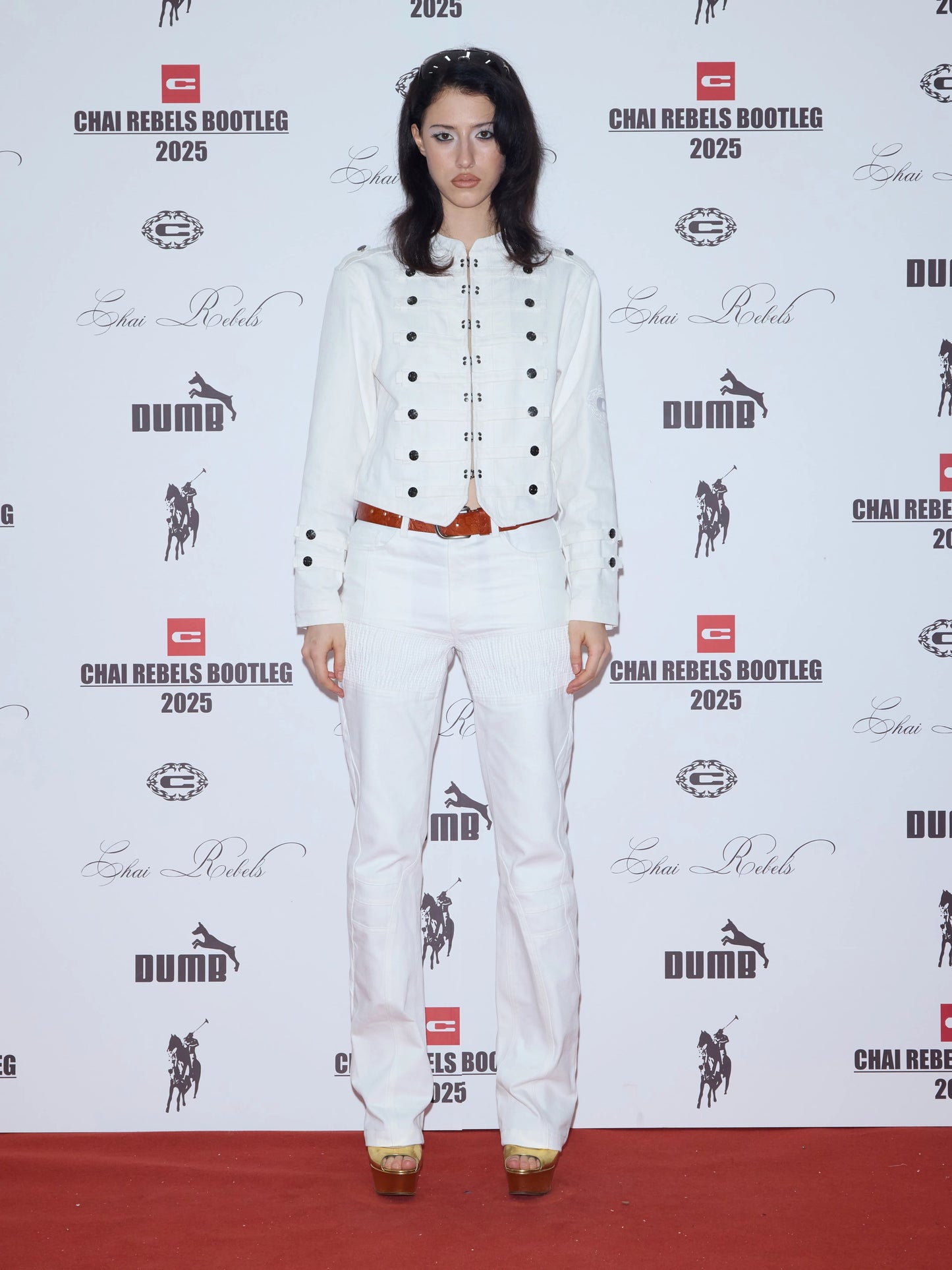 Royal Placket Cropped Cotton Jacket