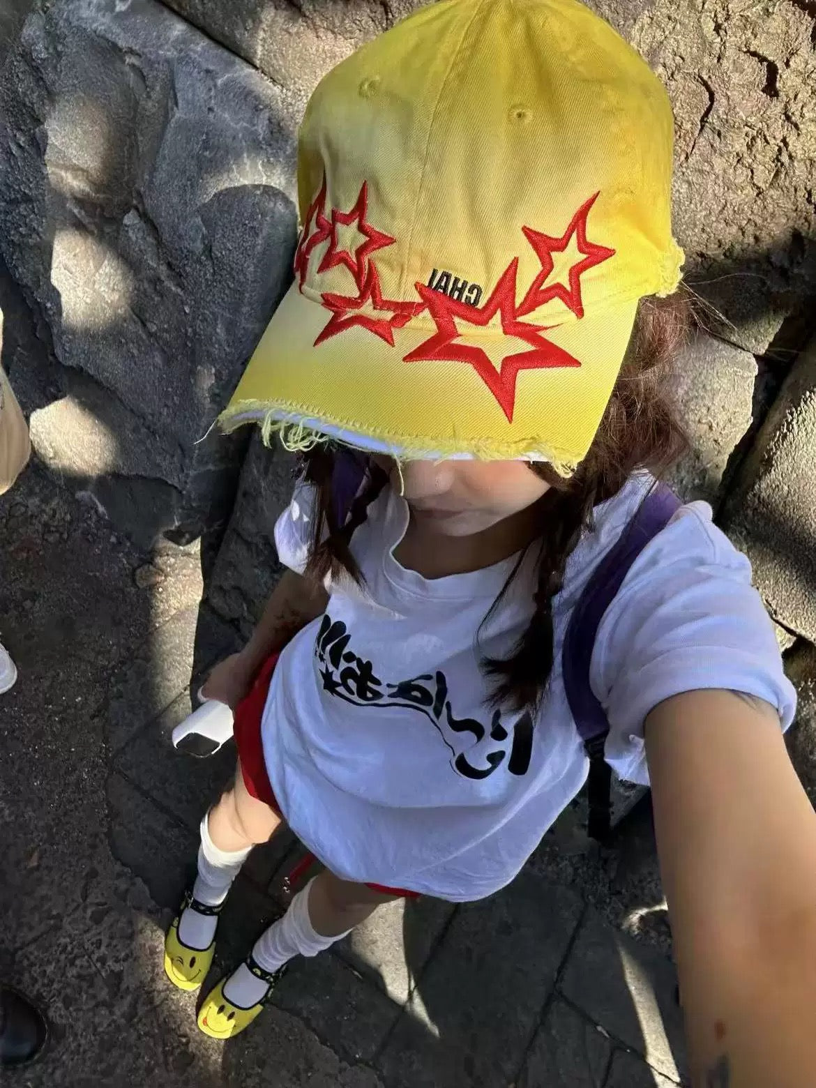 Yellow Five-Star Washed Cut Brim Cap