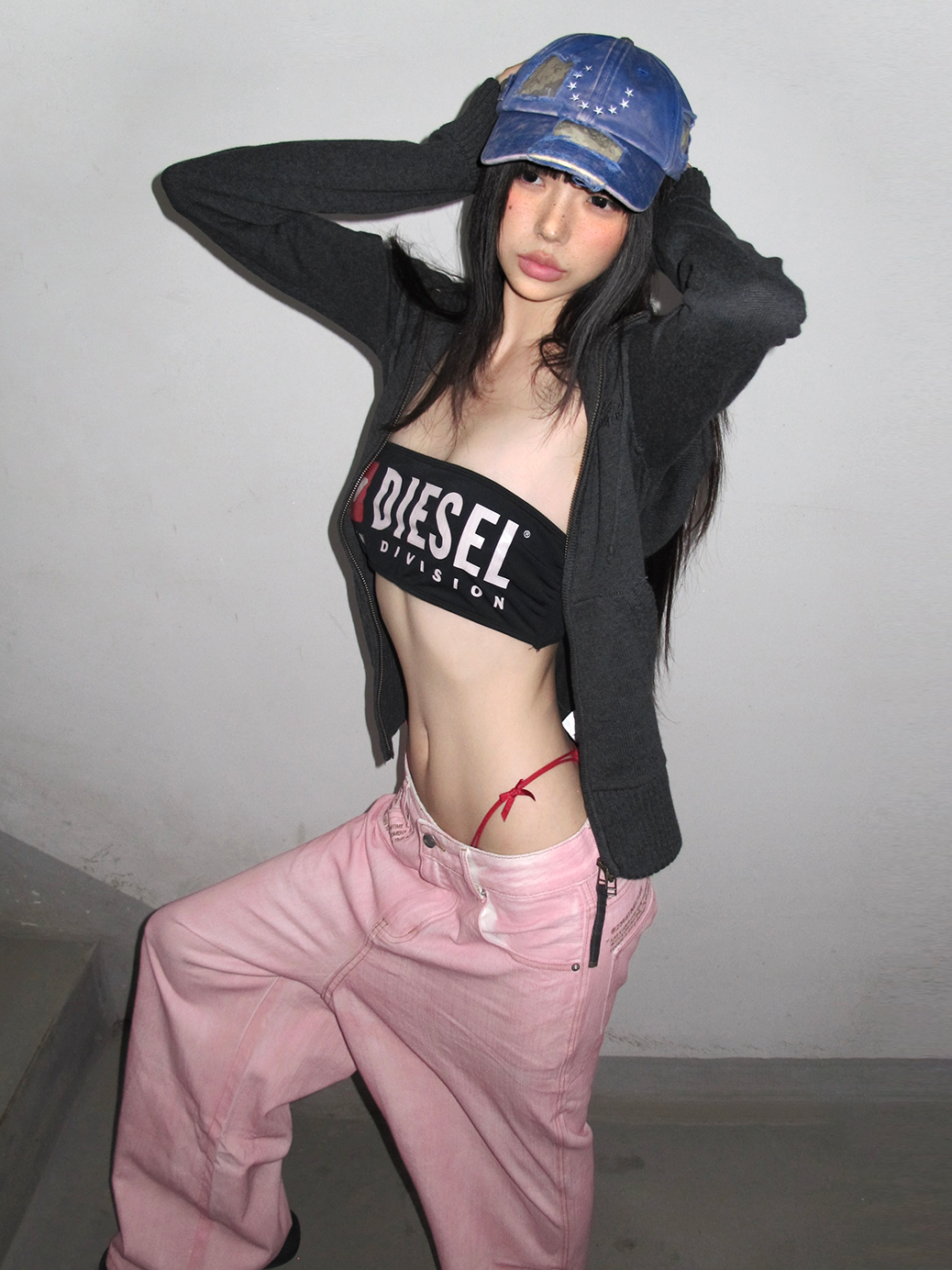 Ninestar 水洗復古藍黑迷彩帽