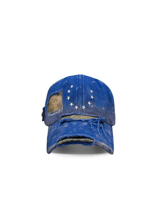 Ninestar Washed Vintage Blue Black Camo Cap